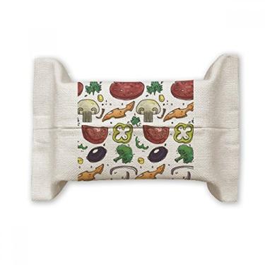Imagem de Pizza Tomate Foods Peppers Cebola Suporte de papel para lenços faciais Saco de linho de algodão