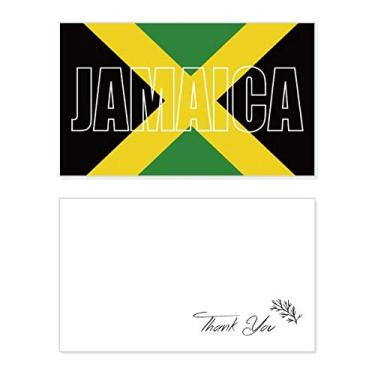 Imagem de Nome da bandeira do país da Jamaica, cartão de agradecimento, papel de aniversário, agradecimento de casamento
