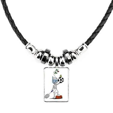 Imagem de DIYthinker Sports Mummy Horus Soccor Balls Necklace Jewelry Torque Leather Rope Pendant
