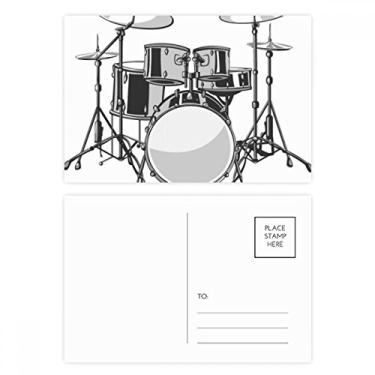 Imagem de Kit de bateria musical com ilustração de energia, cartão postal de aniversário, cartão de agradecimento