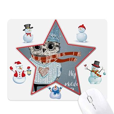 Imagem de Mouse pad Sketching Lovely Owl Winter Night mas Snowman Family Star Mouse pad