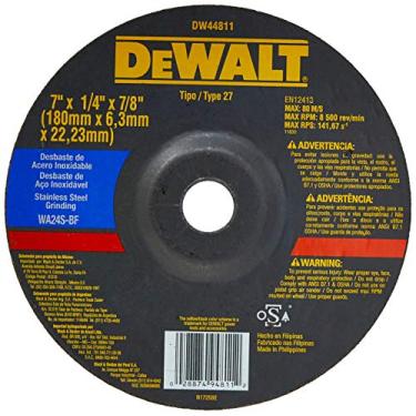 Imagem de DEWALT Disco de Desbaste de 7 Pol. x 6.3mm x 7/8 Pol. (177mm x 6.3mm x 22mm) DW44811