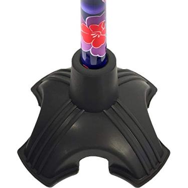 Imagem de NOVA Medical Products Ponta de bengala de pé, ponta quádrupla com tração de borracha para Bengala de Bengala, ponta extra-larga, serve para todas as bengala de 1,9 cm de diâmetro, preta (10040BK)