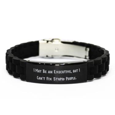 Imagem de SpreadPassion Bracelete executivo preto com fecho glidelock , I May Be an Executive, but I Can't Fix, presente para colegas de trabalho, presentes divertidos de amigos