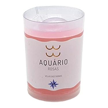 Imagem de Vela Signo Aquário Perfumada Aquário Rosas 90g