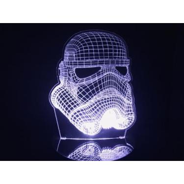 Imagem de Luminária Led 3D Stormtrooper Star Wars Acrílico Abajur - Geeknario