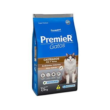 Imagem de Ração Premier Ambientes Internos para Gatos Adultos Castrados até 7 Anos Sabor Salmão - 7,5kg Premier Pet