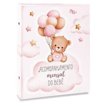 Imagem de Album Bebe 200 Fotos 10X15 Ical Mensal Rosa