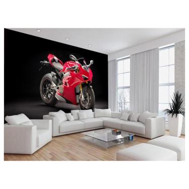 Imagem de Papel De Parede 3D Moto Sportbike Vermelha Super 3,5M Bkm62