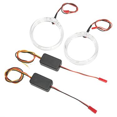 Imagem de LED Light Guia Angel Eyes, DRL Halo Light 80mm High Brightness Circle Anel de Plástico para Carro (Roxo)