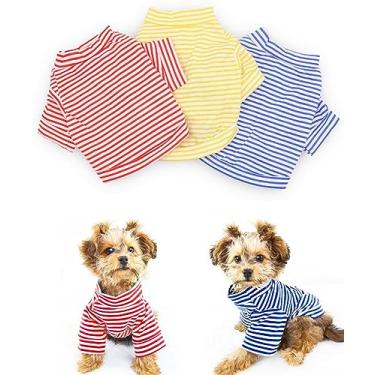 Imagem de DroolingDog camiseta listrada para cães pequenos, pacote com 3DroolingDog Large (8.8lb-13.2lb) LB080TX002004l