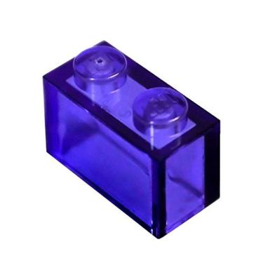 Imagem de Peças e peças LEGO: roxo transparente (violeta azulado brilhante) 1x2 tijolo x50