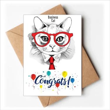 Imagem de DIYthinker Bussiness Cat Head Protect Animal Pet Lover Cartões de Casamento Parabéns Envelopes de Saudação
