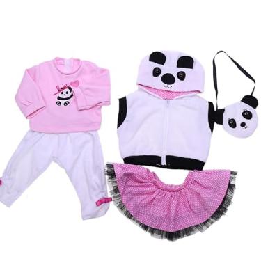 Imagem de Roupas para bebê reborn conjunto realista boneca recém-nascido laváveis estampa macacão baby de toque macio algodão com desenhos animados (Cor: 8, 55-60cm)