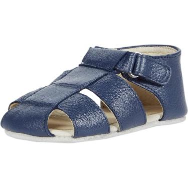 Imagem de Robeez Sandálias antiderrapantes unissex First Kicks para bebês e crianças, 0 a 24 meses, Matthew azul-marinho, 6-9 Meses