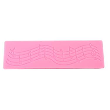 Imagem de Molde de bolo de fondant, molde de silicone de renda multi nota musical, ferramenta de decora??o de bolo de esteira de fondant, molde de sobremesas de silicone de cozimento criativo para coziment