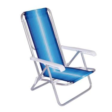 Imagem de Kit Cadeira Praia Alumínio Reclinável + Guarda Sol + Cooler Mor