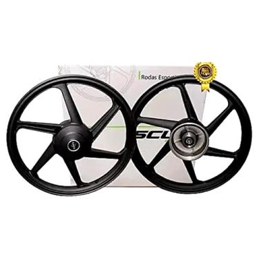 Imagem de Jogo Roda Liga Leve CG Fan 125 2009/2017 Freio a Tambor Scud - Preto