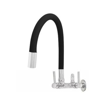 Imagem de Torneira Parede Cozinha Bica Flexível Saída Filtro e Purificador (Preto)