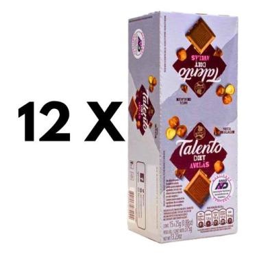 Imagem de Chocolate Talento Diet Garoto- 12 Caixas C/ 15Un Cada