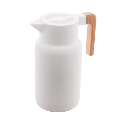 Imagem de LYOR - Garrafa Térmica de Plástico Organic Branca 1L - Utensílios de Cozinha - Mesa Posta - Decoração - Itens Para Casa -Perfeita Para Café e Chá-Mantém A Temperatura de Bebidas Quentes e Geladas