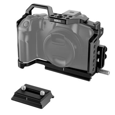 Imagem de SIRUI Gaiola de câmera para Canon EOS R8, com grampo de cabo HDMI, placa de liberação rápida Arca/Manfrotto, cold shoe, trilho NATO e vários pontos de montagem, Preta