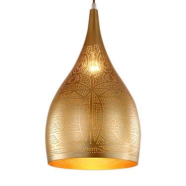 Imagem de Lustre vintage, lâmpada turca luz pendente de gravura marroquina, luminária de teto árabe porosa industrial iluminação pendente para ilha de cozinha restaurante corredor fo Chaser of Light