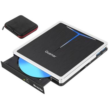 Imagem de Guamar Drive externo Blu Ray, USB 3.0 tipo C, gravador de Blu-ray, gravador de DVD, gravador de Blu-ray, fino, portátil, óptico, leitor de disco azul, unidade de DVD BD para laptop, Mac, MacBook, PC, Windows 11 com compartimento SD/TF