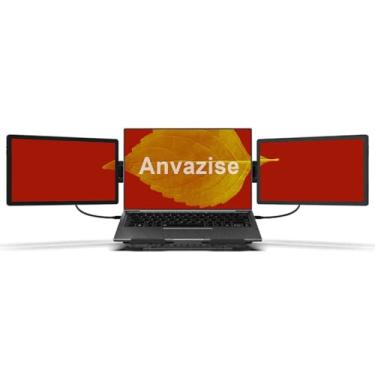 Imagem de Anvazise Monitor portátil triplo, 11.6''/14.1'' FHD IPS extensor de monitor duplo Laptop Screen Extender Travel Monitor para Laptop Phone,Plug And Play (Com suporte traseiro, 11.6+11.6inch)