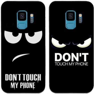 Imagem de 2 peças Anger Don't Touch My Phone impresso TPU gel silicone capa de telefone traseira para Samsung Galaxy todas as séries (Galaxy S9)