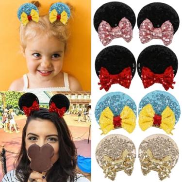 Imagem de Orelhas de rato, laços de cabelo, presilhas com glitter, pacote de orelhas de rato, acessórios de cabelo fofos para mulheres, para viagem da Disney, lembrancinha de festa de aniversário, decoração de