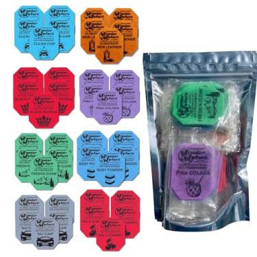 Imagem de Wonder Wafers Pacote com 40 aromatizadores de ar para carros - 8 pacotes de perfumes: Nu Car, Clean Car, couro novo, cereja selvagem, Black Royale, Pina Colada, Fresh 'n Clean e talco de bebê - 5