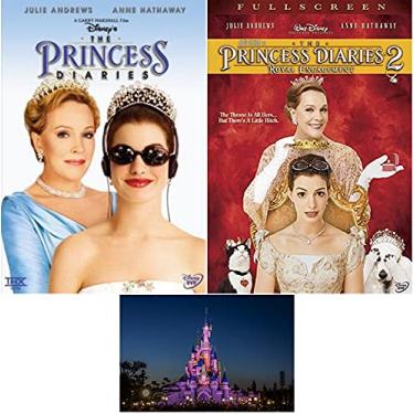 Imagem de Conjunto de 2 DVD The Princess Diaries 1 One & The Princess Diaries 2 Dois Royal Engagement Anne Hathaway com cartão de arte bônus
