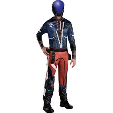 Imagem de Party City Fantasia masculina de Halloween Hyperscape Ace da Ubisoft, extra pequena, inclui macacão, cinto e máscara, multicolorido, PP (8406036), Azul, PP
