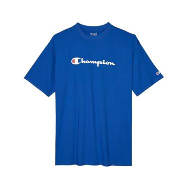 Imagem de Champion Camiseta masculina clássica de manga curta grande e alta, logotipo gráfico (Surf The Web Blue), Surf the Web Blue, X-Large Big Tall