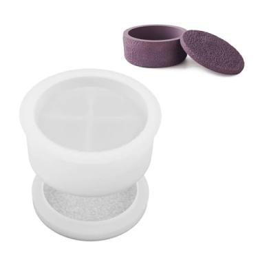 Imagem de Organizador de silicone copo de armazenamento de pincéis de maquiagem molde de frasco de resina com tampa molde de fundição epóxi moderno