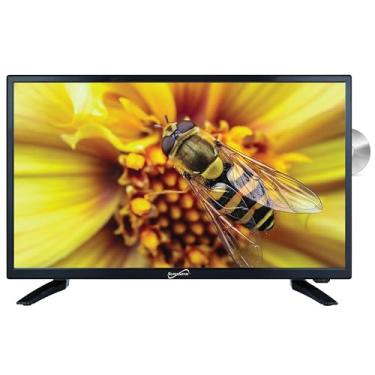 Imagem de Supersonic HDTV SC-2212 de 22 polegadas com impressionante qualidade 1080p, cores vibrantes, leitor de DVD, HDMI, USB, monitor de PC e compatibilidade AC/DC - TV perfeita para RV e cozinha