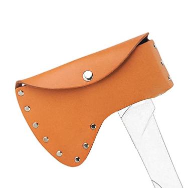 Imagem de JANKOW Bainha de cabeça de machado, capa de lâmina de machado de acampamento durável, coldre de couro, capa de machado, capa de bainha para cinto de 10,5 a 12 cm