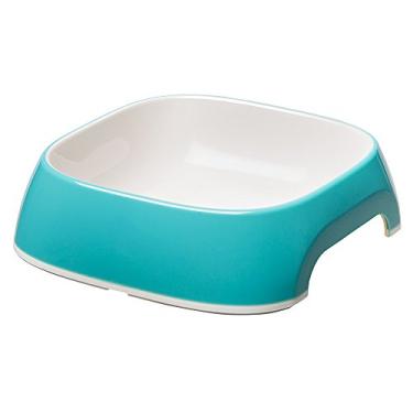 Imagem de Ferplast Glam Dog Bowls - Tigela de plástico para comida e água para cães, moderna, antiderrapante e fácil de limpar, 0,75 litros, azul