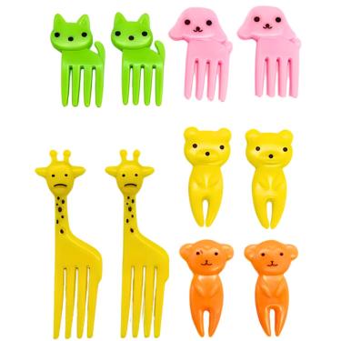 Imagem de Kit Infantil Mini Garfinhos Para Petiscos Frutas E Lancheira