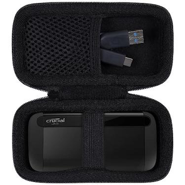 Imagem de Aenllosi Capa rígida compatível com SSD portátil Crucial X8 1TB/2TB/4TB/500GB, unidade externa de estado sólido externo e organizador de cabos USB (apenas capa)