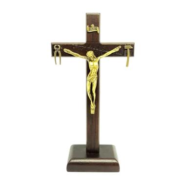 Imagem de Crucifixo de Mesa de Nossa Senhora da Salette 18 cm (Cruz Saletina Mesa 18 cm)