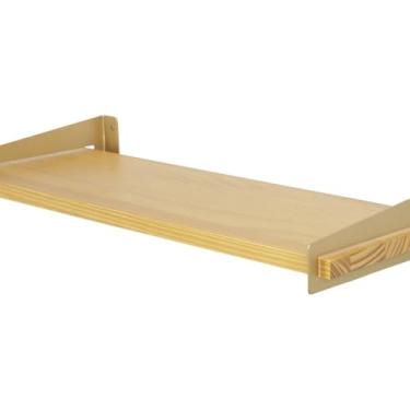 Imagem de Prateleira Loop Nicho Decorativo 50x20cm Cozinha Sala Quarto Madeira Dourado/Amêndoa