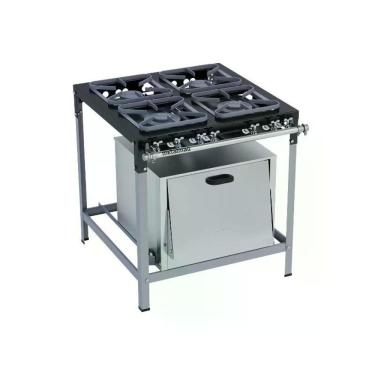 Imagem de Fogão Industrial 4 Bocas 30X30 com Forno S2020 Metalmaq