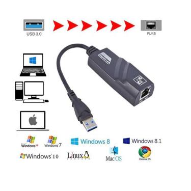 Imagem de Adaptador de Placa Externa Rede USB RJ45 - DACAR