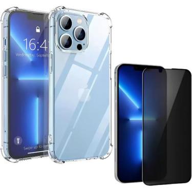 Imagem de Capa Capinha Anti Impacto + Película Privacidade 3D Para iPhone 13 Pro