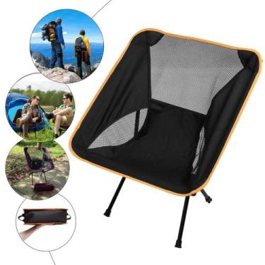Imagem de Cadeira Portatil Compacta Desmontavel 120kg Pesca Camping - Kala, Pret