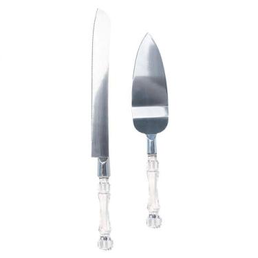 Imagem de Kit Espátulas P/ Bolo 2Pçs Cabo Transparente/Cristal Quanhe