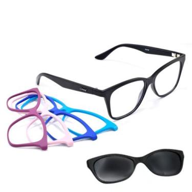 Imagem de Oculos Armação Lançamento Troca Frente Grau E Solar 940 Kit3 - Smart, 