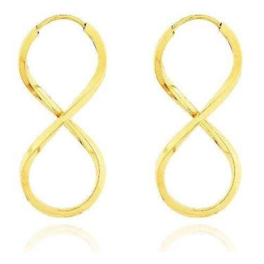 Imagem de Brinco Argola Infinito Ouro 18k 750 - RD Magazine